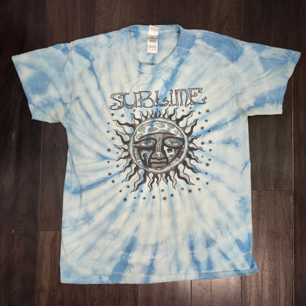 Sublime Tie-Dye 40oz of Freedom Sun Logo 90s Music Rock T-Shirt Large 2020